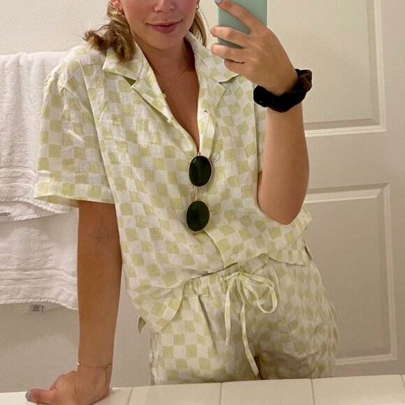 Holiday the Label Cream Check Short Set S - Picture 4 of 10